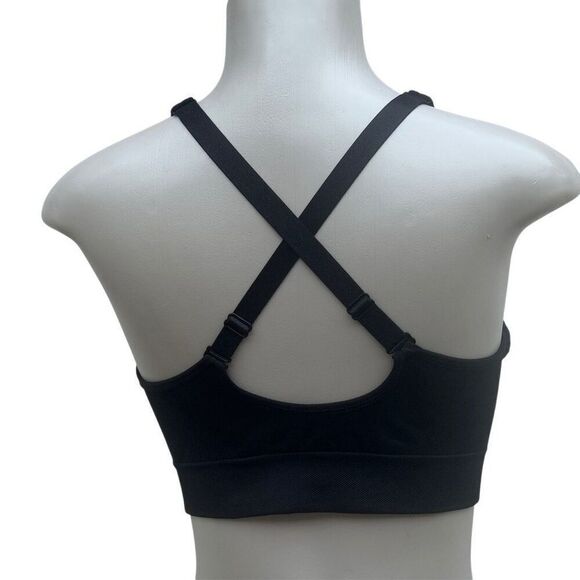 Puma Performance Training Sports Bra XL Black Seamless Convertible Cross Back - Picture 9 of 10